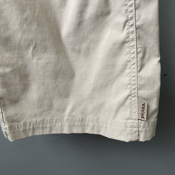 PrAna Pants Womens Size Large Khaki Tan Low Rise Cargo Nylon Hiking Gorpcore - Picture 3 of 14